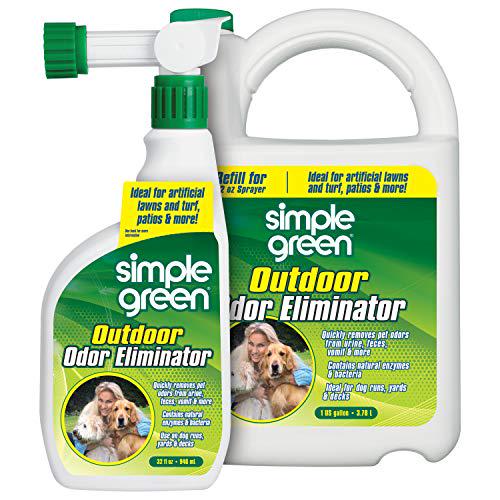 Simple Green Outdoor Pet Odor Eliminator for Artificial Grass and Patios 1 Gal + 32 oz