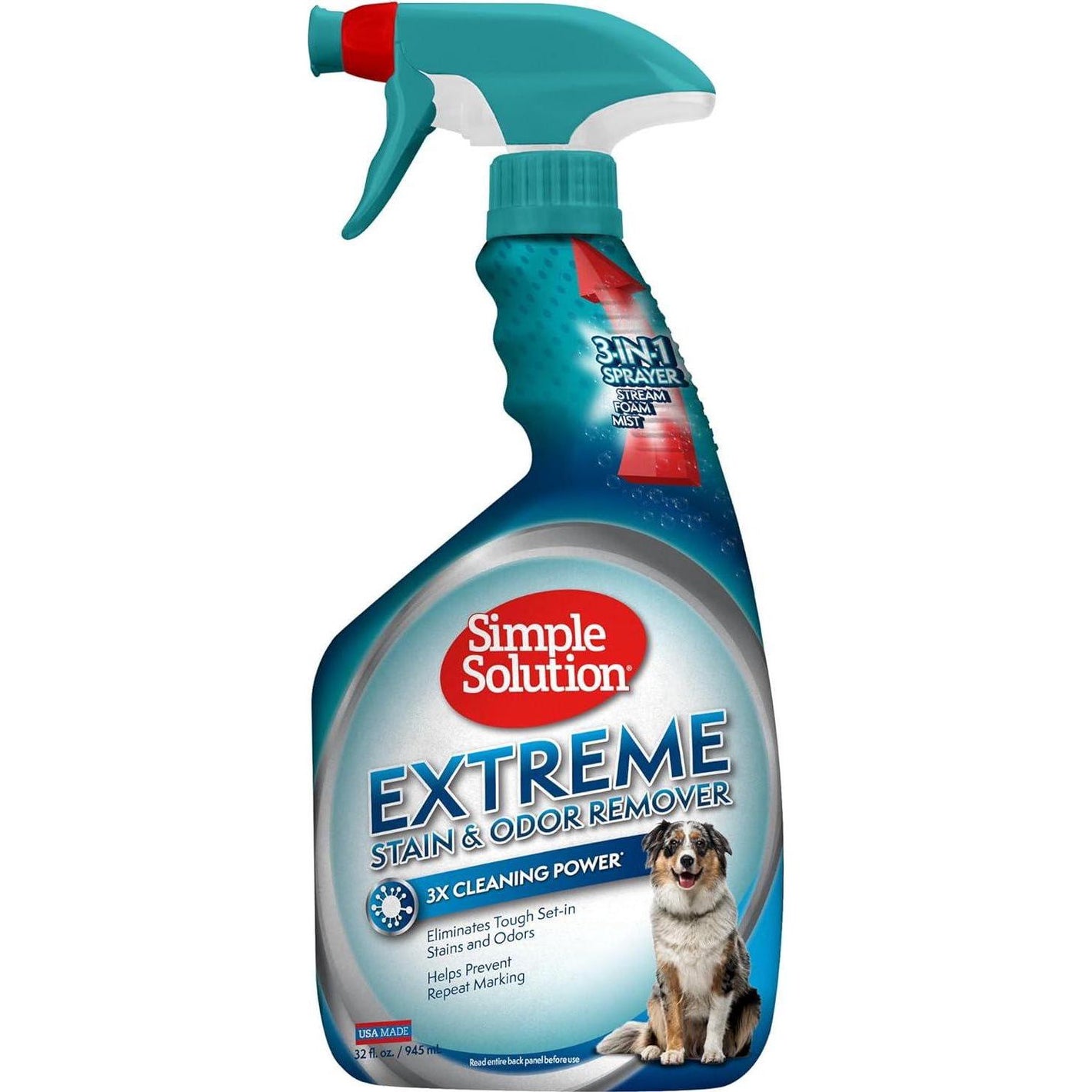 Simple Solution Pet Stain and Odor Eliminator Enzyme Spray for Carpet and Floors 32 oz Cleaner