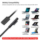 Sisyphy USB-C Female to Surface Charger Cable, 1 Pc, 20cm, Black, Compatible with Surface Pro/Go/Laptop, 45W Needed