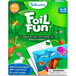 Skillmatics Foil Fun Animal Craft Kit for Kids Ages 4 to 9 Creative DIY Travel Toy Gift