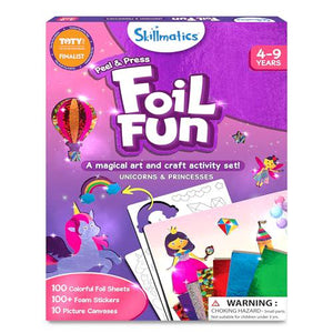 Skillmatics Foil Fun Craft Kit Unicorns and Princesses DIY Art Gift for Ages 4 to 9 Mess Free Activity