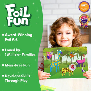 Skillmatics Foil Fun Animal Craft Kit for Kids Ages 4 to 9 Creative DIY Travel Toy Gift