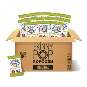 SkinnyPop SkinnyPop Popcorn, Gluten Free, Dairy Free, Non-GMO, Healthy Snacks, Skinny Pop Original Popcorn, 1oz Individual Size Snack Bags (12 Count)
