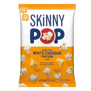 SkinnyPop White Cheddar Popcorn, Gluten-Free, Non-GMO, Healthy Snacks, 44oz Grocery Size Bag