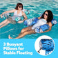 Sloosh Pool Floats for Adults, 2-Pack Inflatable Hammock Chairs, Tropical Leaf Design