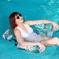 Sloosh Pool Floats for Adults, 2-Pack Inflatable Hammock Chairs, Tropical Leaf Design