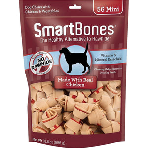 SmartBones Mini Bones with Real Chicken, Rawhide-Free Dog Chews, 56 Count Pack
