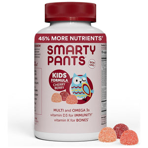 SmartyPants SmartyPants Kids Formula Daily Gummy Multivitamin: Vitamin C, D3, And Zinc For Immunity, Gluten Free, Omega 3 Fish Oil, Vitamin B6, B12, Cherry Berry, 120 Count (30 Day Supply)