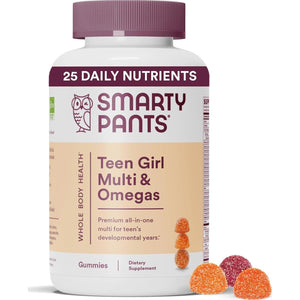 SmartyPants SmartyPants Teen Girl Multivitamin Gummies: Omega 3 Fish Oil (EPA/DHA), Vitamin C, D3, B12, Vitamin A, K And Zinc, Gluten Free, Includes Biotin To Support Hair, Skin And Nails, 120 Count (30 Day Supply)