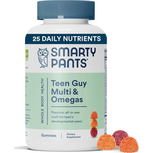 SmartyPants Teen Guy Multivitamins, Gummies with Vitamins C, B12, K, Zinc & Biotin for Immune & Energy Support, Assorted Fruit Flavor, 120 Gummies