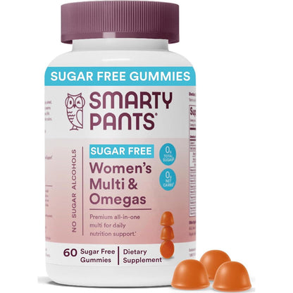 SmartyPants Women's Multivitamin Gummies, Sugar-Free, Biotin, Omega-3, Vitamin D3, B12, A, Zinc & More, 60 Count, 20-Day Supply