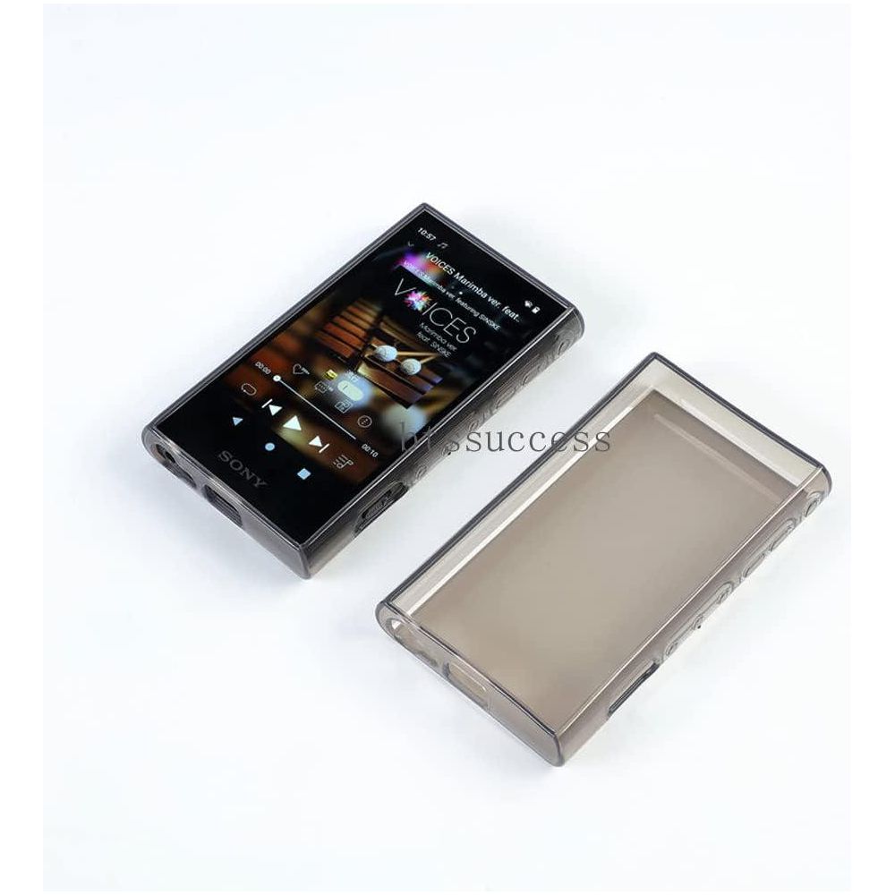 Soft Clear TPU Protective Shell Skin Case Cover For Sony Walkman NW-A300 Series NW-A306 NW-A307 (Clear Black Case),
