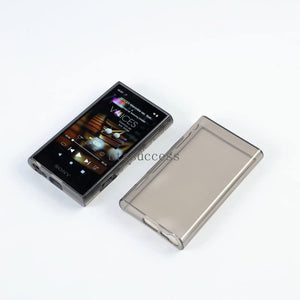 Soft Clear TPU Protective Shell Skin Case Cover For Sony Walkman NW-A300 Series NW-A306 NW-A307 (Clear Black Case And Glass),