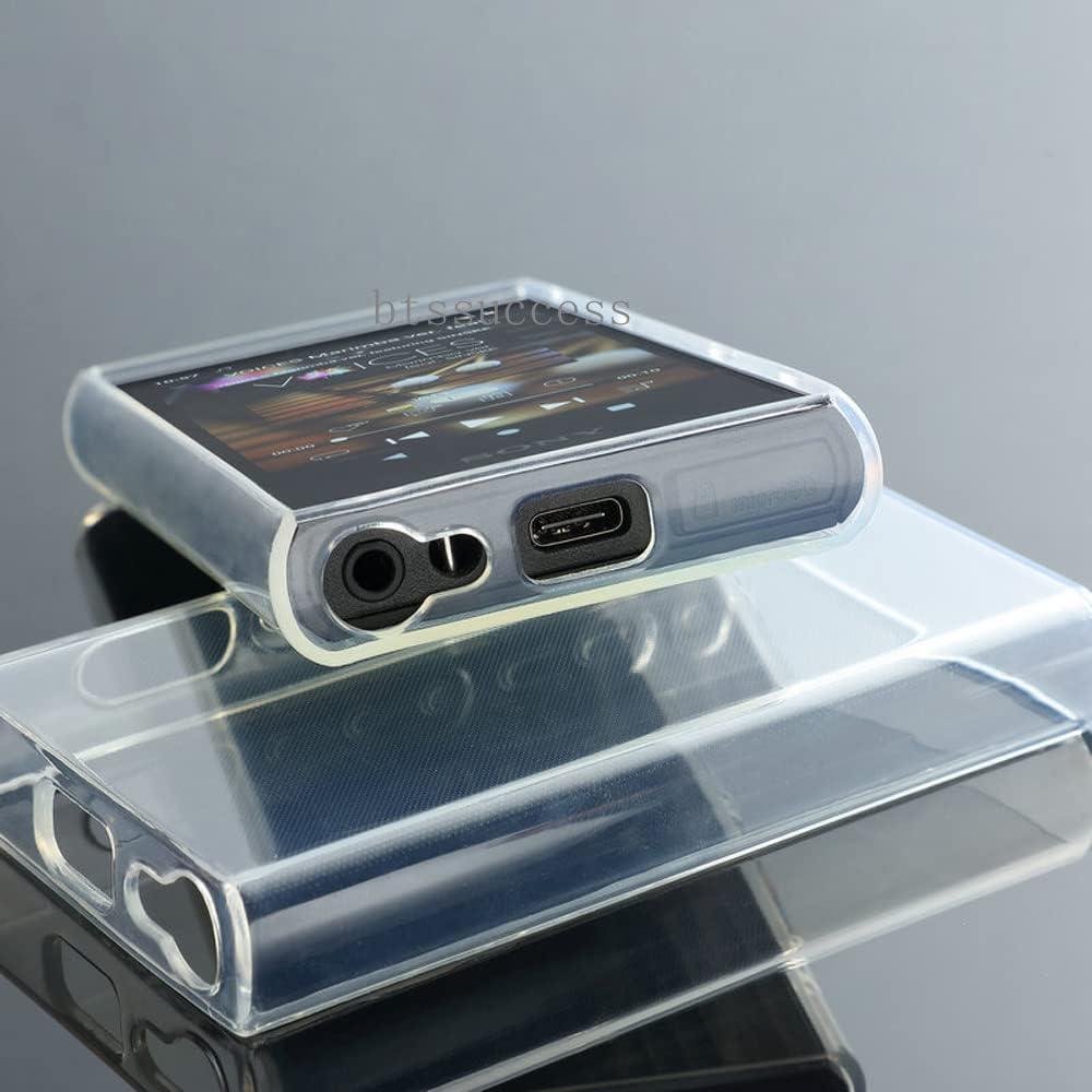 Soft Clear TPU Protective Shell Skin Case Cover For Sony Walkman NW-A300 Series NW-A306 NW-A307 (Clear Case And Glass),