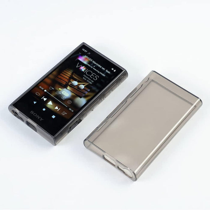 Soft Clear TPU Protective Shell Case Cover for Sony Walkman NW-A300 Series (NW-A306, NW-A307), Clear/Black Case