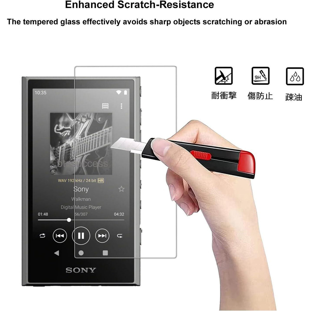 Soft Clear TPU Protective Shell Skin Case Cover For Sony Walkman NW-A300 Series NW-A306 NW-A307 (Clear Case And Glass),