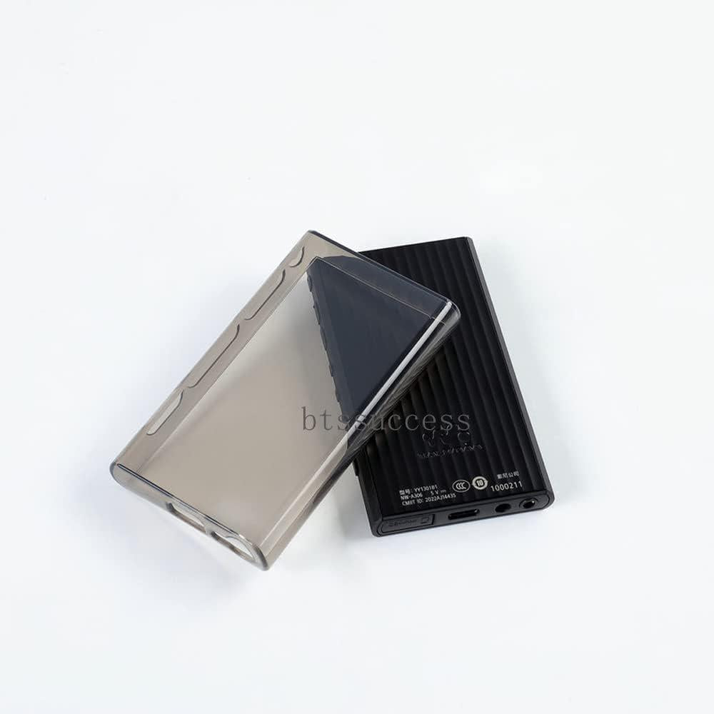 Soft Clear TPU Protective Shell Skin Case Cover For Sony Walkman NW-A300 Series NW-A306 NW-A307 (Clear Black Case),