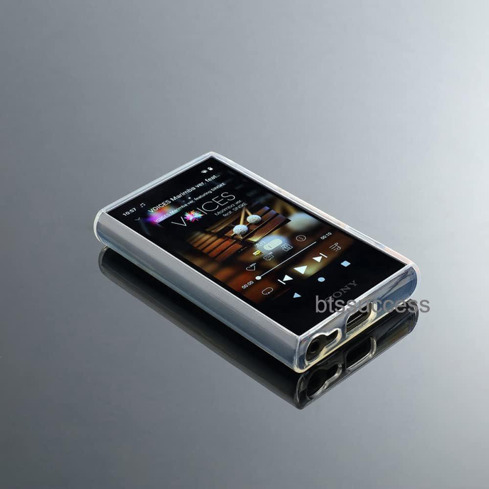 Soft Clear TPU Protective Shell Skin Case Cover For Sony Walkman NW-A300 Series NW-A306 NW-A307 (Clear Case And Glass),