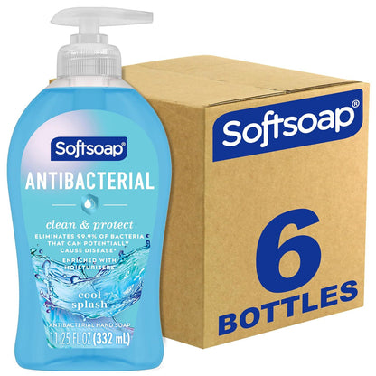 Softsoap Softsoap Clean And Protect Antibacterial Liquid Hand Soap, Cool Splash Hand Soap, 11.25 Ounce, 6 Pack