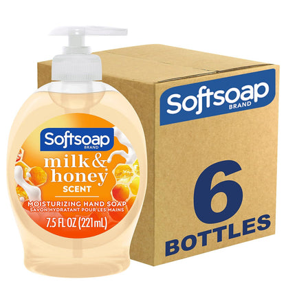 Softsoap Softsoap Moisturizing Liquid Hand Soap, Milk And Honey, 7.5 Fluid Ounce, Pack Of 6 (Package May Vary)