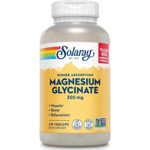 Solaray Magnesium Glycinate, New And Improved Fully Chelated Bisglycinate With BioPerine, High Absorption Formula, Stress, Bones, Muscle And Relaxation Support, 60 Day Guarantee, 68 Servings, 275 VegCaps,