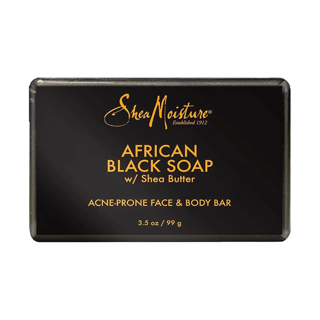 Shea Moisture African Black Shea Butter Bar Soap For Acne-Prone Face & Body 99g