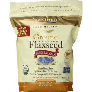 Spectrum Essentials Organic Ground Premium Flaxseed, 24 oz, Nutritious and High in Omega-3s