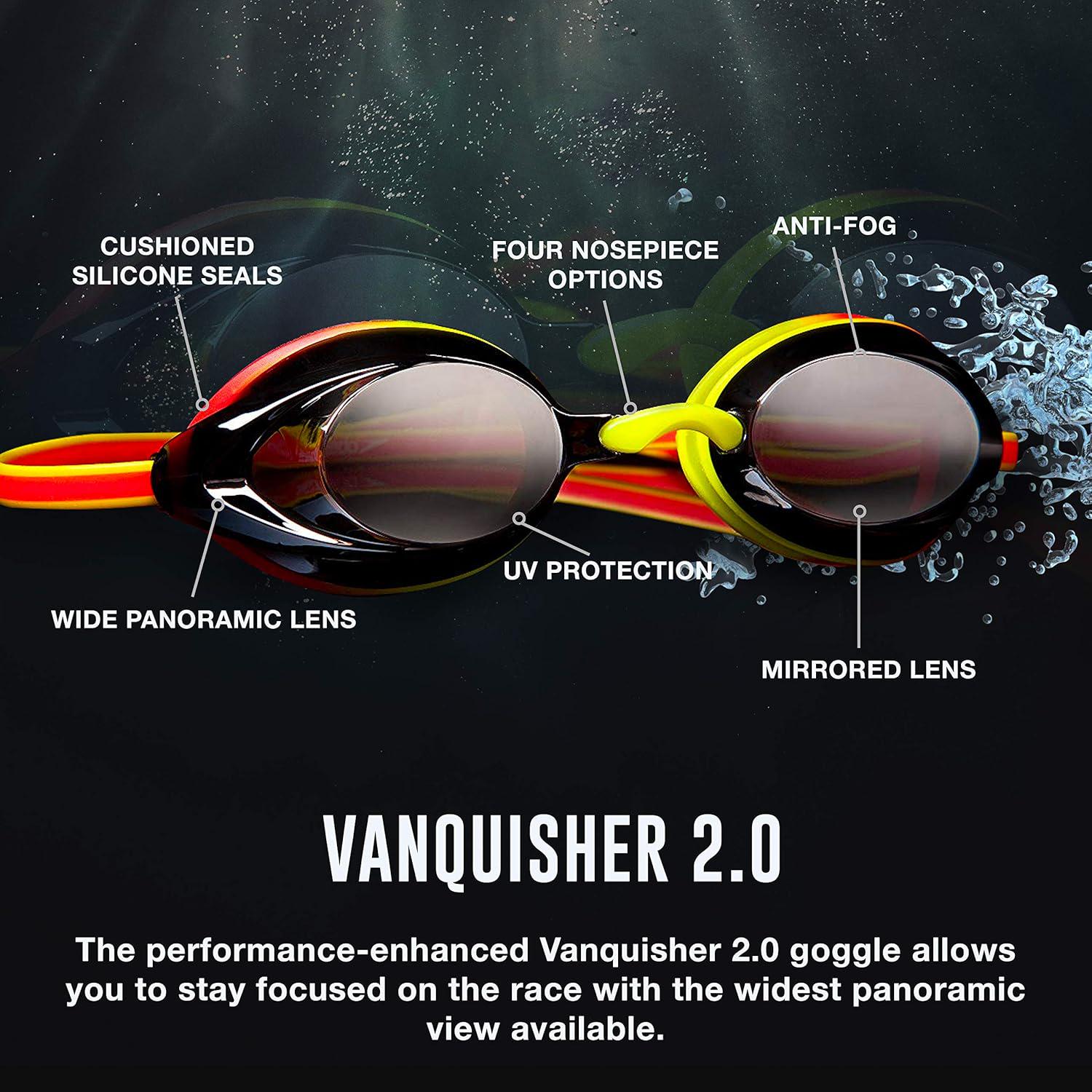 Speedo Unisex-Adult Swim Goggles Mirrored Vanquisher 2.0,Does not Apply