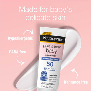 Neutrogena Baby Pure & Free SPF 50 Zinc Oxide Sunscreen 88ml