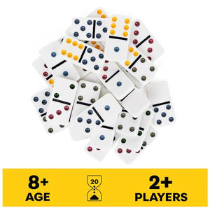 Spin Master Mexican Train Dominoes Set with Trains and Aluminum Case for 2–8 Players