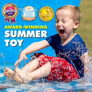 Splashez 3-in-1 Splash Pad for Toddlers, 60" Outdoor Water Mat with Alphabet Design, Sprinkler & Baby Pool