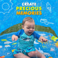 Splashez 3-in-1 Splash Pad for Toddlers, 60" Outdoor Water Mat with Alphabet Design, Sprinkler & Baby Pool