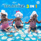 Splashez 3-in-1 Splash Pad for Toddlers, 60" Outdoor Water Mat with Alphabet Design, Sprinkler & Baby Pool