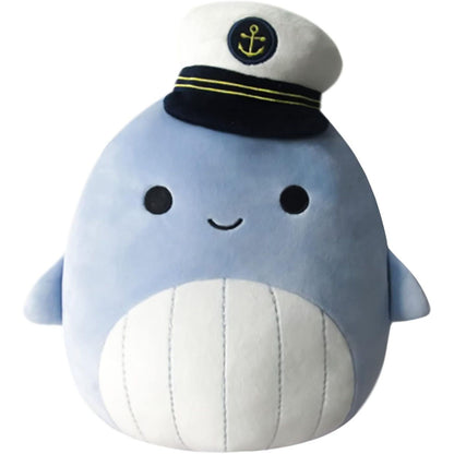 Squishmallows 8-Inch Samir Blue Whale with Sailor Hat – Ultra-Soft Plush, Official Kellytoy Collectible, Cuddly Stuffed Animal for Kids & Fans