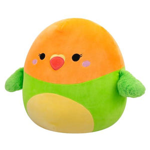 Squishmallows 14 Inch Plath Lovebird Green and Orange Plush Toy Official Jazwares