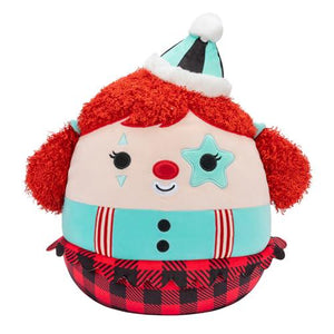 Squishmallows Eurydice 12 inch Plush Clown with Teal Star Eye Patch Official Toy