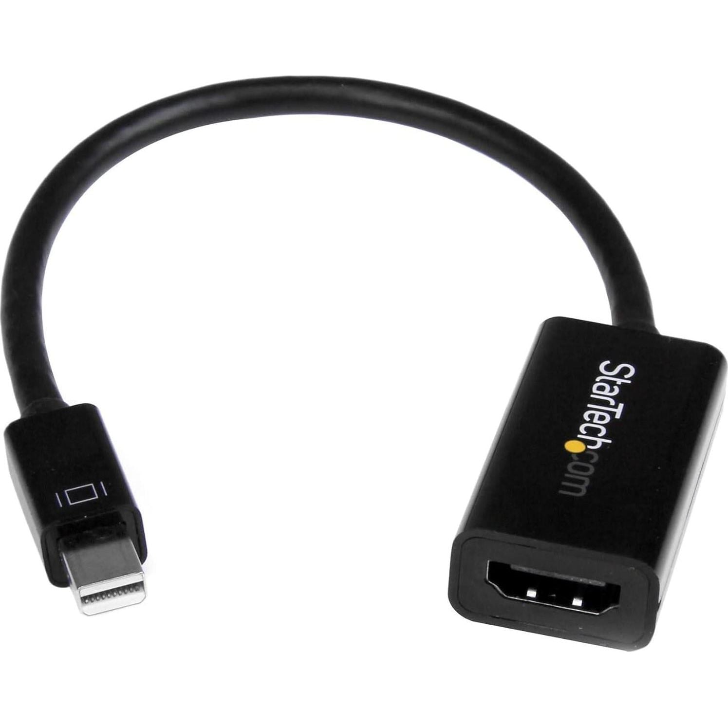 StarTech.com Mini DisplayPort To HDMI Adapter - Active MDP To HDMI Video Converter - 4K 30Hz - Mini DP Or Thunderbolt 1/2 Mac/PC To HDMI Monitor/TV/Display - MDP 1.2 To HDMI Adapter Dongle (MDP2HD4KS),