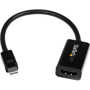 StarTech.com Mini DisplayPort To HDMI Adapter - Active MDP To HDMI Video Converter - 4K 30Hz - Mini DP Or Thunderbolt 1/2 Mac/PC To HDMI Monitor/TV/Display - MDP 1.2 To HDMI Adapter Dongle (MDP2HD4KS),