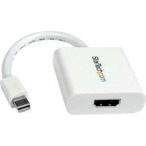 StarTech.com Mini DisplayPort To HDMI Adapter - MDP To HDMI Video Converter - 1080p - Mini DP Or Thunderbolt 1/2 Mac/PC To HDMI Monitor/Display/TV - Passive MDP 1.2 To HDMI Dongle - White (MDP2HDW),