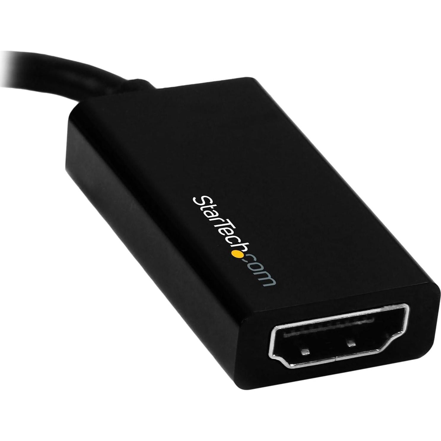 StarTech.com Mini DisplayPort To HDMI Adapter - Active MDP 1.4 To HDMI 2.0 Video Converter - 4K 60Hz - Mini DP Or Thunderbolt 1/2 Mac/PC To HDMI Monitor/TV/Display (MDP2HD4K60S), Black,