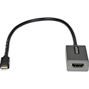 StarTech.com Mini DisplayPort To HDMI Adapter 1080p - MDP 1.2 To HDMI Monitor/Display - Mini DP To HDMI Adapter Dongle Converter - 12 Attached Cable - Upgraded Version Of MDP2HDMI (MDP2HDEC), Silver,