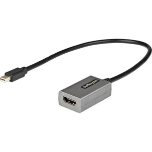 StarTech.com Mini DisplayPort To HDMI Adapter 1080p - MDP 1.2 To HDMI Monitor/Display - Mini DP To HDMI Adapter Dongle Converter - 12 Attached Cable - Upgraded Version Of MDP2HDMI (MDP2HDEC), Silver,