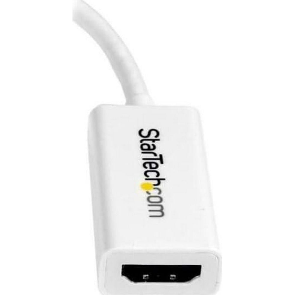 StarTech.com Mini DisplayPort To HDMI Adapter - Active MDP To HDMI Video Converter - 4K 30Hz - Mini DP Or 1/2 Mac/PC To HDMI Monitor/TV/Display - MDP 1.2 To HDMI Adapter Dongle - White (MDP2HD4KSW),