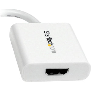 StarTech.com Mini DisplayPort To HDMI Adapter - MDP To HDMI Video Converter - 1080p - Mini DP Or Thunderbolt 1/2 Mac/PC To HDMI Monitor/Display/TV - Passive MDP 1.2 To HDMI Dongle - White (MDP2HDW),