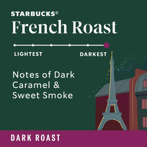 Starbucks Ground Coffee, Dark Roast, French Roast, 100% Arabica, 18oz Bag