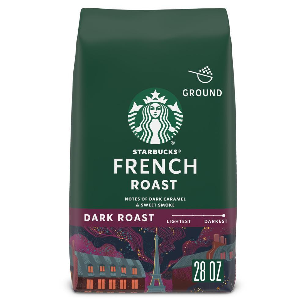 Starbucks Ground Coffee, Dark Roast French Roast, 100% Arabica, 1 Bag, 28oz