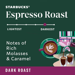 Starbucks Starbucks Ground Coffee, Dark Roast Coffee, Espresso Roast, 100% Arabica, 1 Bag (28 Oz)