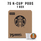 Starbucks Starbucks K-Cup Coffee Pods, Medium Roast, House Blend For Keurig Coffee Makers, 100% Arabica, 1 Box (75 Pods)