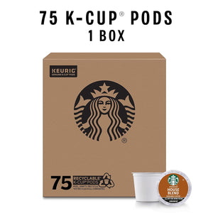 Starbucks Starbucks K-Cup Coffee Pods, Medium Roast, House Blend For Keurig Coffee Makers, 100% Arabica, 1 Box (75 Pods)