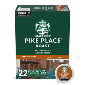 Starbucks Starbucks K-Cup Coffee Pods, Medium Roast Coffee, Pike Place Roast For Keurig Brewers, 100% Arabica, 1 Box (22 Pods)